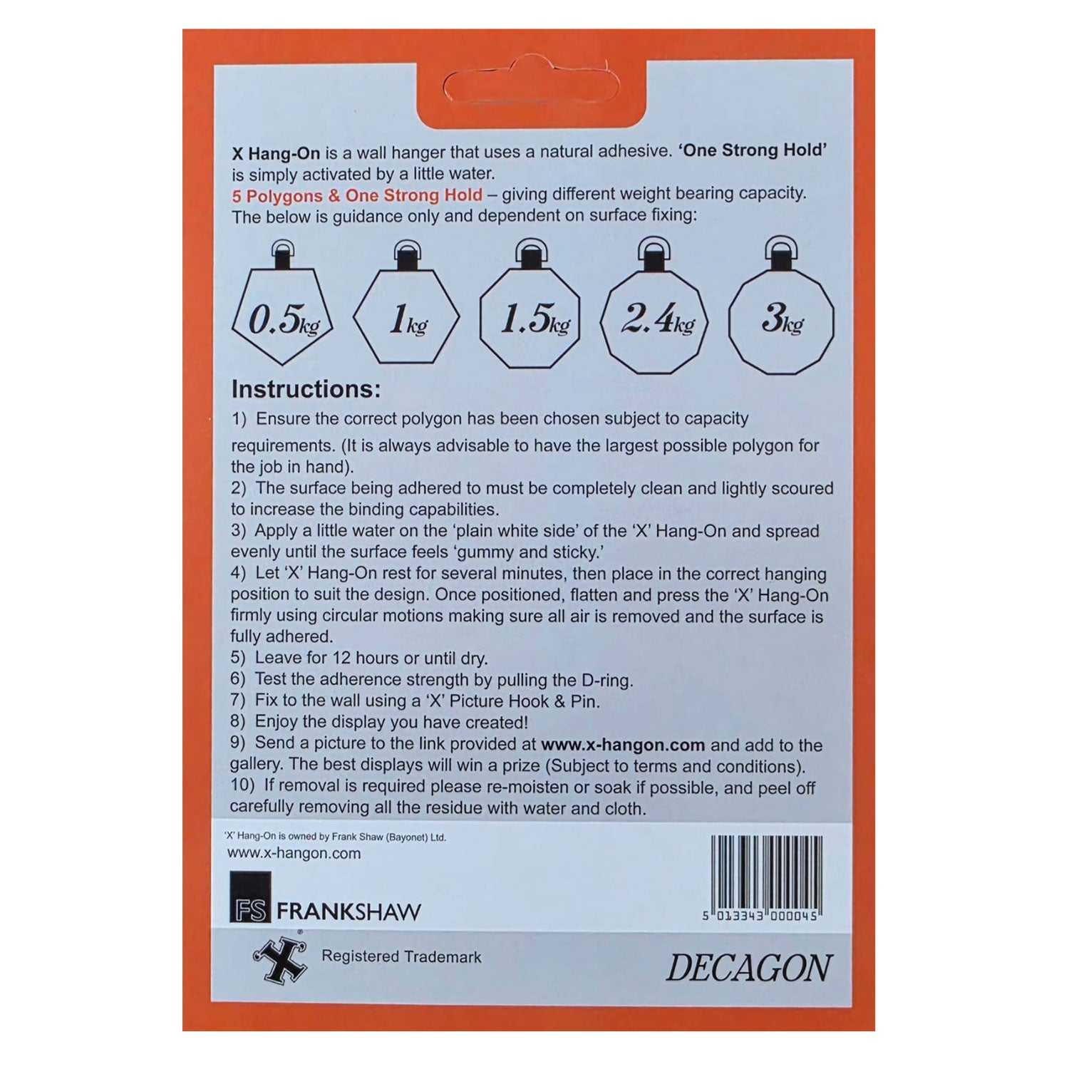 Decagon Adhesive Wall Hanger